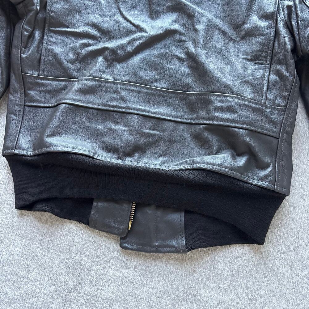 Genuine Men’s US Navy Brown Leather Flight Jacket - Picture 11 of 11